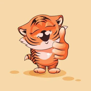 Tiger cub thumb up Stock Illustration