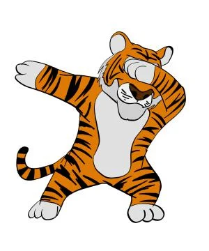 Tiger Dab Dance - Tiger Dabbing Cartoon Stock Illustration