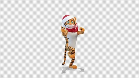 Tiger dancing new year dance 動画素材 165435358