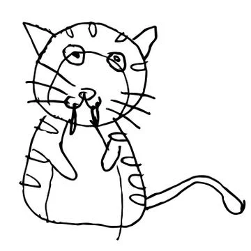 Tiger doodle hand drawn イラスト素材