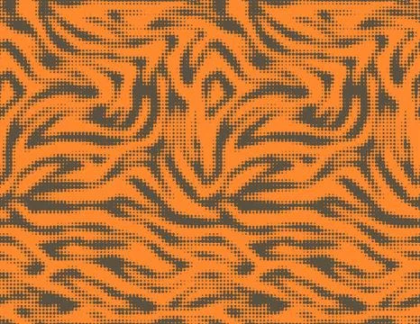 Tiger dot texture. Halftone pattern, animal print. Vector Stock Illustration