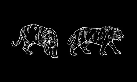 Tiger emblem set Stock Illustration