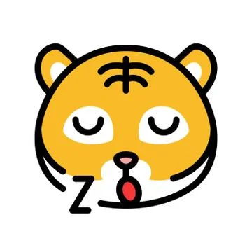 Tiger emoticon vector, filled style editable stroke Stock Illustration