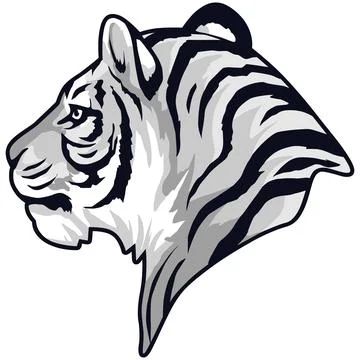 Tiger Face Expression Illustration. Tattoo Art. Vector. Illustrazione stock