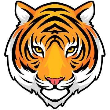 Tiger Face Expression Illustration. Tattoo Art. Vector. Stock Illustration