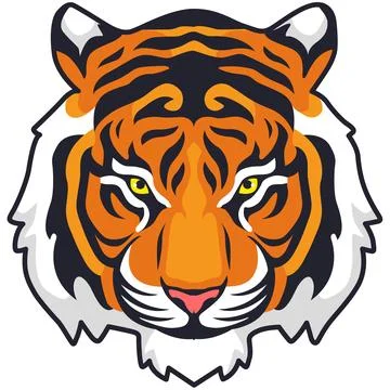 Tiger Face Expression Illustration. Tattoo Art. Vector. Stock Illustration
