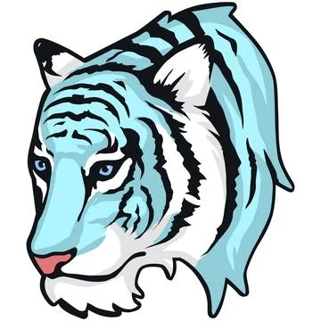 Tiger Face Expression Illustration. Tattoo Art. Vector. Stock Illustration