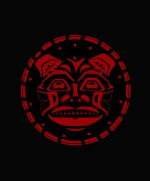 Tiger face indigenous pattern style Illustrazione stock