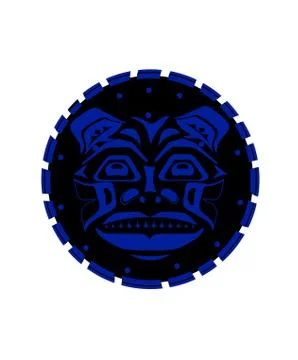 Tiger face indigenous pattern style Illustrazione stock