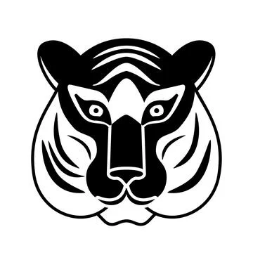 Tiger face vector background. Black and white color, monochrome. Graphic design 스톡 일러스트