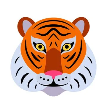 Tiger face vector background. Graphic design animal element for chinese new year Illustrazione stock