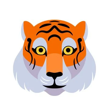 Tiger face vector background. Graphic design animal element for chinese new year Illustrazione stock