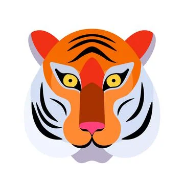 Tiger face vector background. Graphic design animal element for chinese new year Illustrazione stock