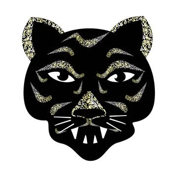 Tiger face. Vector graphics isolated on white background. Chinese New Year Stock Illustration