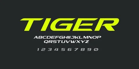 Tiger Font Vector – Bold Animal Typography for Logos Stock Illustration