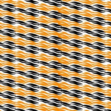 Tiger fur seamless pattern with bold black stripes over a vivid orange base.. Stock Illustration