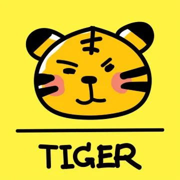 Tiger hand-drawn style,Vector illustration. Stock Illustration
