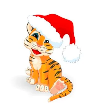 Tiger with a hat Stock Illustration