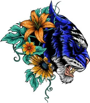Tiger head in detailed style vector illustration design Stock Illustration