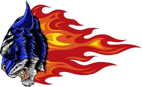 Tiger head in detailed style vector illustration design Illustrazione stock