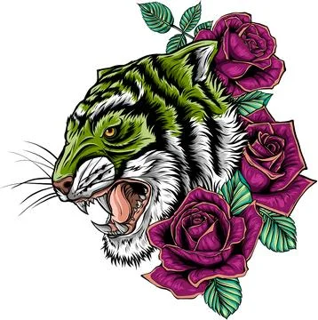Tiger head in detailed style vector illustration design 스톡 일러스트