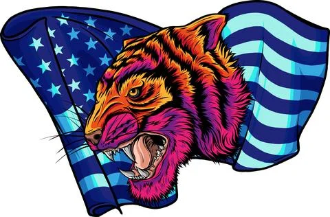 Tiger head in detailed style vector illustration design Stock Illustration