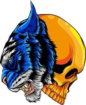 Tiger head in detailed style vector illustration design 스톡 일러스트