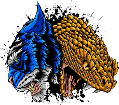 Tiger head in detailed style vector illustration design Stock Illustration