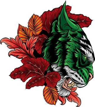 Tiger head in detailed style vector illustration design Stock Illustration