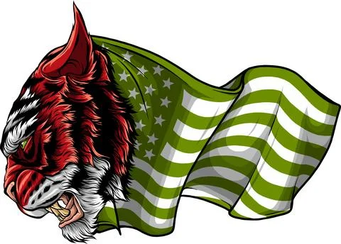 Tiger head in detailed style vector illustration design Illustrazione stock
