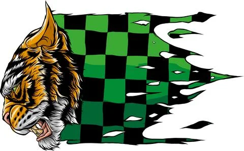 Tiger head in detailed style vector illustration design 스톡 일러스트