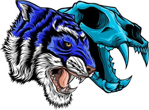 Tiger head in detailed style vector illustration design Illustrazione stock