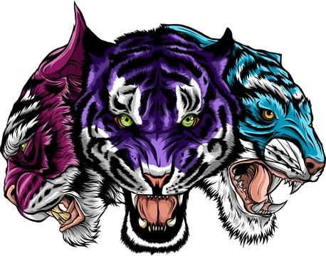 Tiger head in detailed style vector illustration design Stock Illustration