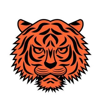 Tiger head face isolated Vector illustration Stock Illustration