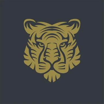 Tiger head face symbol vector Stock Illustration
