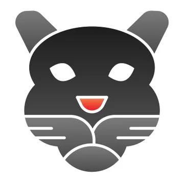 Tiger head flat icon. Artistic mascot of wild animal face, simple silhouette イラスト素材