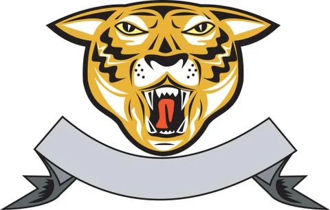 Tiger head growl head isolated. Stock Illustration