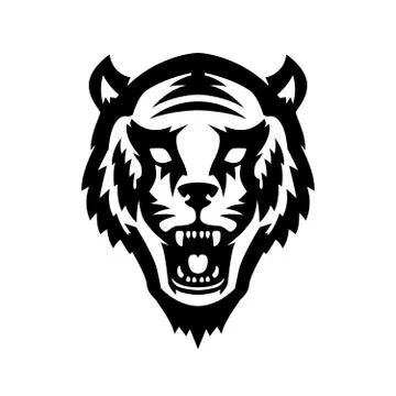 Tiger head icon on white background. Design element for logo, label, emblem, Illustrazione stock