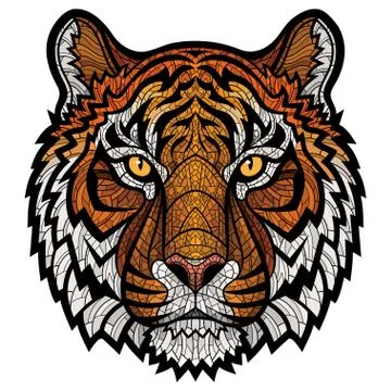 Tiger head isolated Stock Illustration
