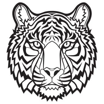 Tiger head isolated Stock Illustration
