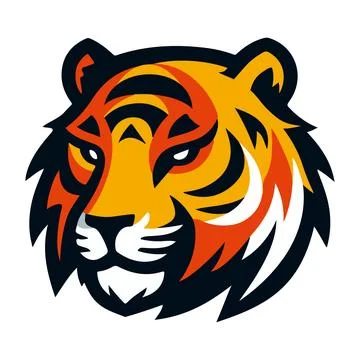 Tiger head logo icon template 1 Stock Illustration