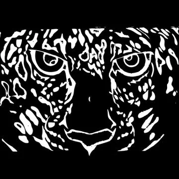 Tiger head silhouette vector Stock Illustration