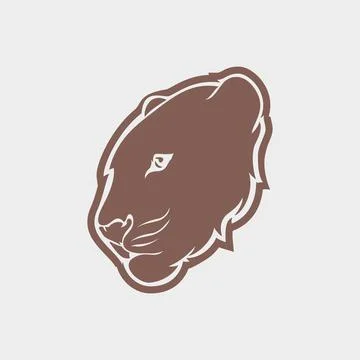 Tiger head silhouette vector logo illustration Stock Illustration