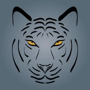 Tiger head silhouette. Vector tiger icon Illustrazione stock