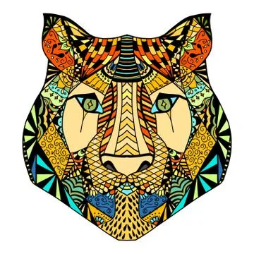 Tiger head sketch Illustrazione stock
