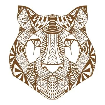 Tiger head sketch Stock Illustration