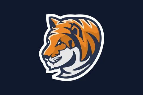 Tiger head sport mascot and logo vector design. For e-sport and sport logo Stock Illustration