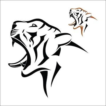 Tiger head symbol Stock Illustration