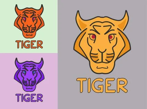 Tiger head vector design, can be used as logo, icons or symbols in your proje Stock Illustration