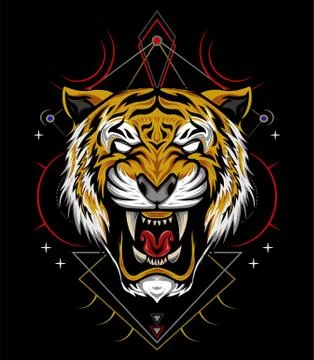 Tiger head vector illustration Stock Illustration